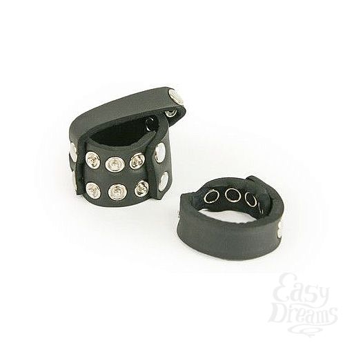 Фотография 2  Двойная неопреновая утяжка на пенис TLC Kinky Cock Ring   Ball Harness