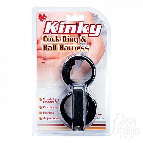 Фотография 3  Двойная неопреновая утяжка на пенис TLC Kinky Cock Ring   Ball Harness