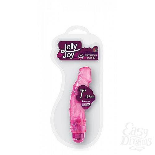Фотография 2  Розовый гелевый вибромассажёр JELLY JOY 7INCH 10 RHYTHMS PINK - 17,5 см.