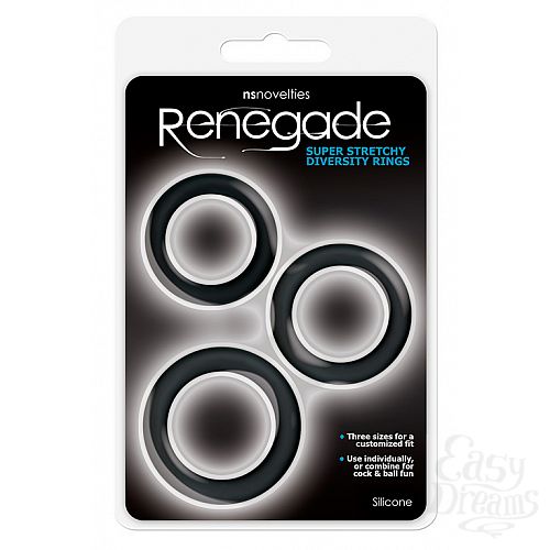 ���������� 1:  ����� �� 3 ������ ����������� ����� Renegade Diversity Rings Black
