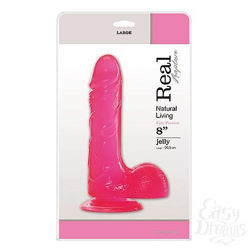 Фотография 2  Розовый фаллоимитатор с присоской JELLY DILDO REAL RAPTURE PINK 8 - 23 см.