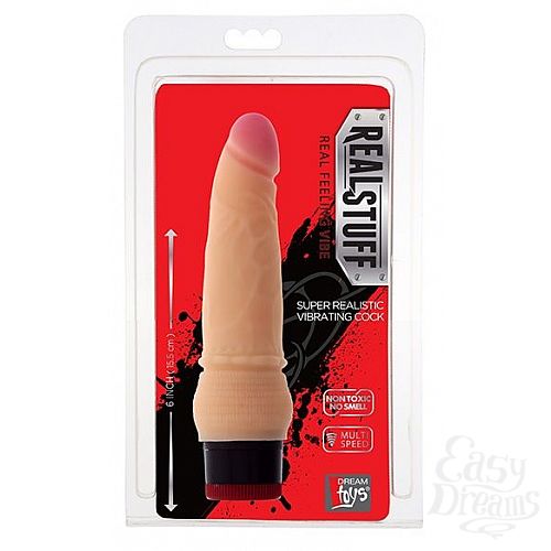 Фотография 2  Вибратор-реалистик со встроенным пультом REALSTUFF 6INCH VIBRATOR - 15,5 см.