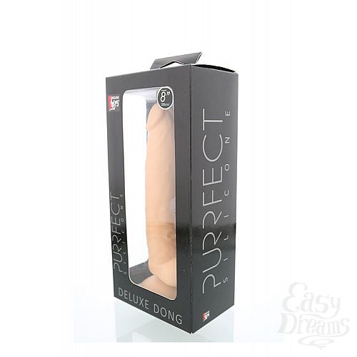 Фотография 2  Телесный фаллоимитатор на присоске PURRFECT SILICONE DELUXE DONG 8INCH - 20 см.