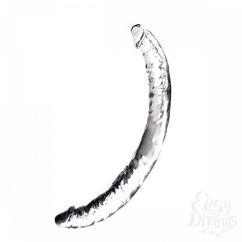 Фотография 1:  Прозрачный гелевый двусторонний фаллоимитатор JELLY JOY TWIN COBRA CLEAR DOUBLE DONG - 36 см.