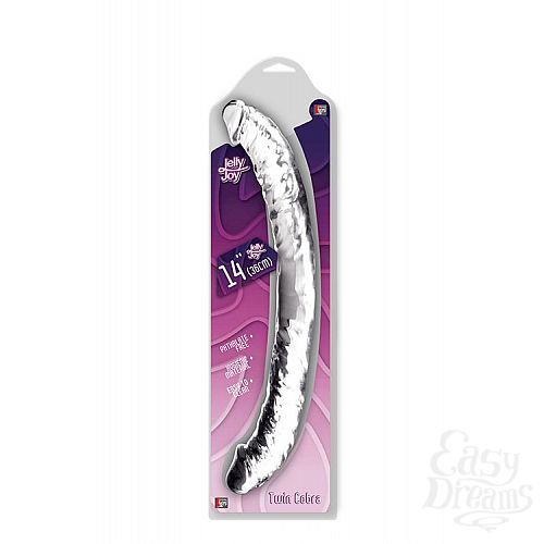 Фотография 2  Прозрачный гелевый двусторонний фаллоимитатор JELLY JOY TWIN COBRA CLEAR DOUBLE DONG - 36 см.