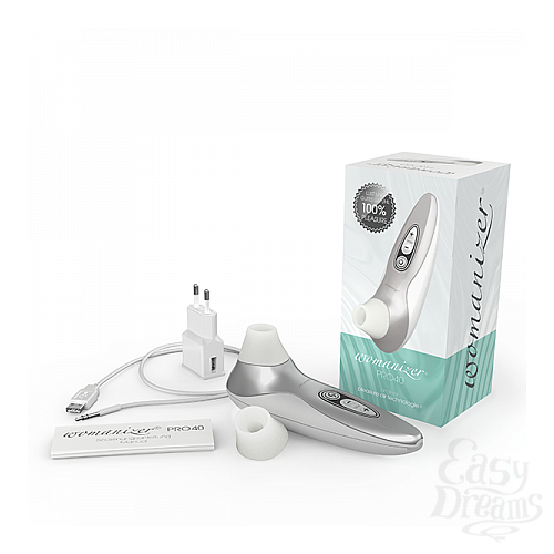 Фотография 2  Вакуумный стимулятор клитора Womanizer Pro40 Weiss, Белый