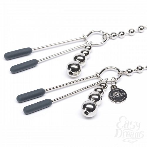 ���������� 2  ������ ��� ������ �� ����� ����� DARKER AT MY MERCY BEADED CHAIN NIPPLE CLAMPS