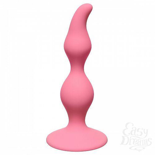 Фотография 1:  Розовая анальная пробка Curved Anal Plug Pink - 12,5 см.