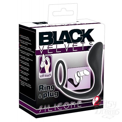 ���������� 5  ׸���� ����������� ������ � �������� ������� Black Velvets Ring   Plug