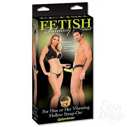 ���������� 8  �������������� ����� ������� ������� � ��������� For Him or Her  Vibrating Hollow Strap-On - 15 ��.