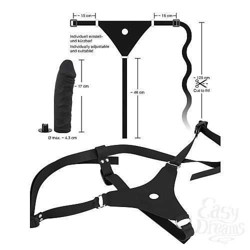 ���������� 6  ����������� ������� �� ������������ �������� Silicone Strap-On - 17 ��.