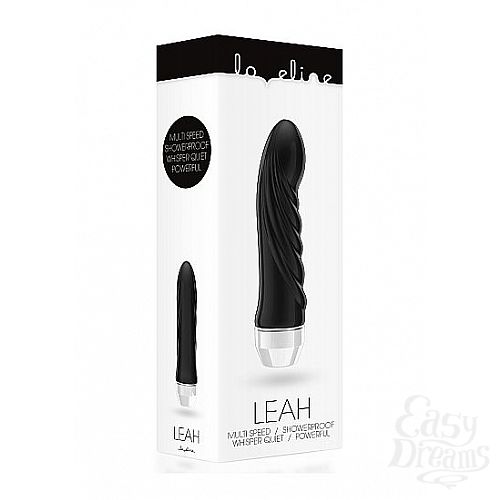 Фотография 3  Чёрный вибратор со складочками Leah - 15 см.