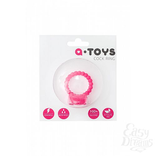 Фотография 3  Розовое виброкольцо на пенис A-toys из силикона