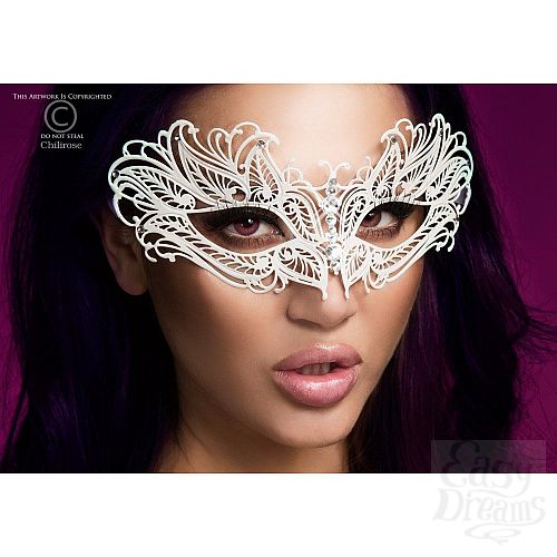 Фотография 1:  Изысканная белая карнавальная маска Chilirose Фотография 1:  Изысканная белая карнавальная маска Chilirose