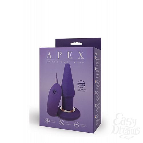  2     APEX BUTT PLUG LARGE PURPLE - 15 .