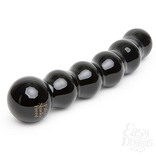 ���������� 1:  ׸���� ���������� ���������� Fifty Shades Freed It s Divine Black Glass Beaded Dildo - 20,3 ��.