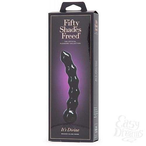 ���������� 4  ׸���� ���������� ���������� Fifty Shades Freed It s Divine Black Glass Beaded Dildo - 20,3 ��.