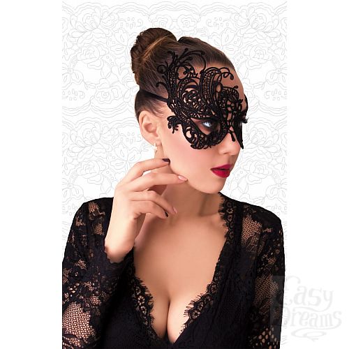 Фотография 2:  Ажурная асимметричная маска чёрного цвета Фотография 2  Ажурная асимметричная маска чёрного цвета