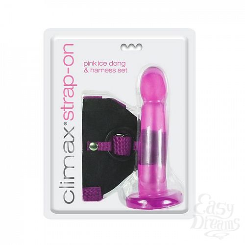 ���������� 2  ������� ������� Climax Strap-on Pink Ice Dong   Harness set - 17,8 ��.