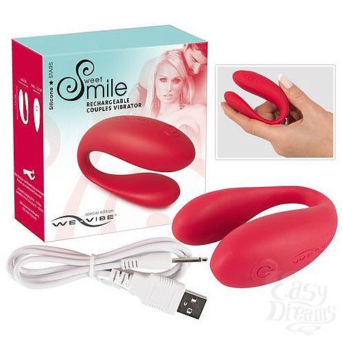 Фотография 1:  Перезаряжаемый вибратор для пар Sweet Smile от компании We-Vibe, 18 см 