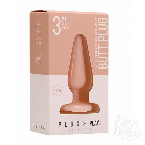 ���������� 2  �������� �������� ������ Butt Plug Basic 3 Inch - 7,6 ��.