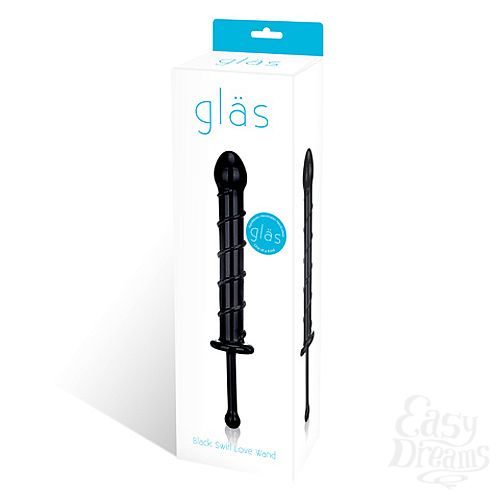 ���������� 3  ������ � ������ ������ BLACK SWIRL LOVE WAND GLAS-121