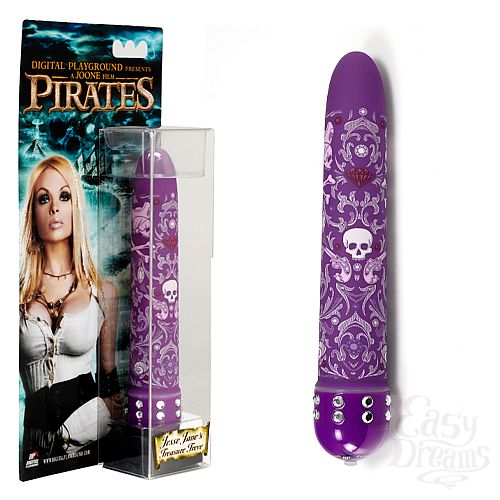 Фотография 1:  Лиловый вибратор с кристаллами и тату JESSE JANE TREASURE TROVE ROCKET-006 