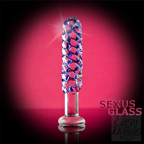 Фотография 1:  Стеклянный фаллос со спиралью (Sexus-glass 912004)