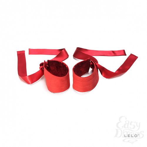 ���������� 1:  �������� ������� Lelo - Etherea Silk Cuffs Red