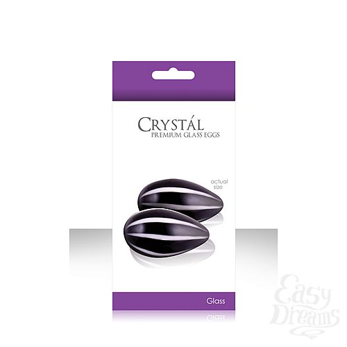 Фотография 1:  Вагинальные шарики CRYST AL KEGEL EGGS из стекла черные