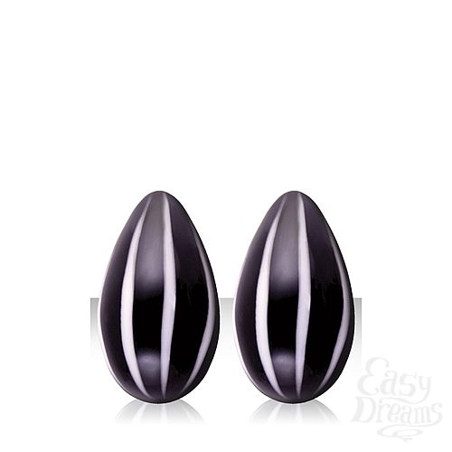 Фотография 2  Вагинальные шарики CRYST AL KEGEL EGGS из стекла черные