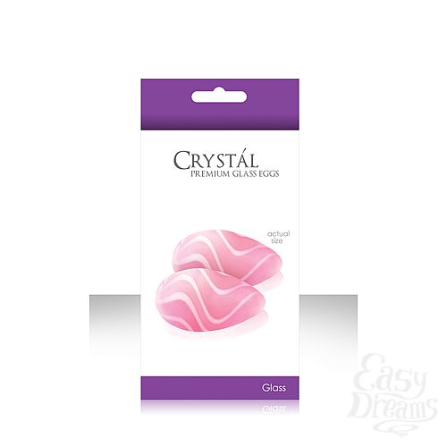 Фотография 1:  Вагинальные шарики CRYST AL KEGEL EGGS из стекла розовые