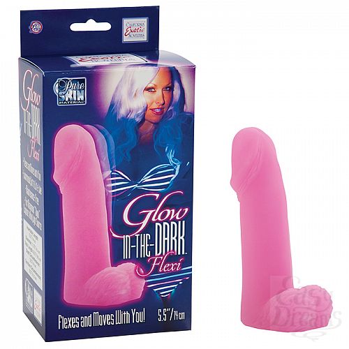 Фотография 1:  Светящийся в темноте фаллоимитатор GLOW FLEXI DONG 5.5in SE-0449-30-3