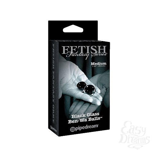 Фотография 1:  Вагинальные шарики Medium Black Glass Ben-Wa Balls из стекла пепельные