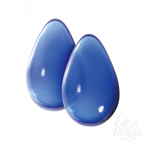 ���������� 2  ����������� CRYSTAL LARGE GLASS EGGS BLUE NSN-0703-27