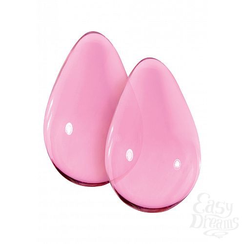 ���������� 2  ����������� CRYSTAL LARGE GLASS EGGS PINK NSN-0703-24