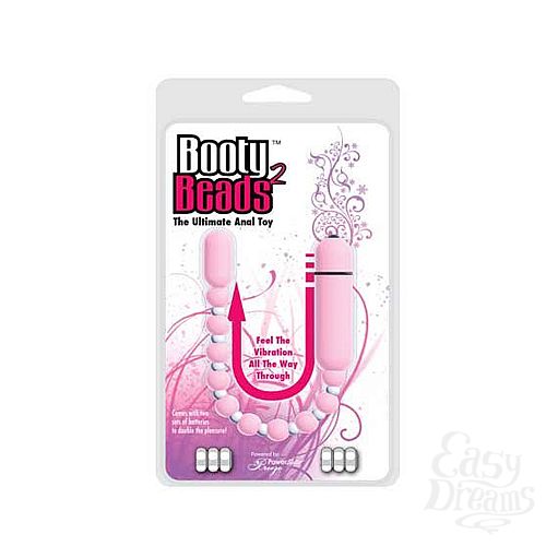 Фотография 1:  Анальная вибро-цепочка Booty Beads Pink розовая