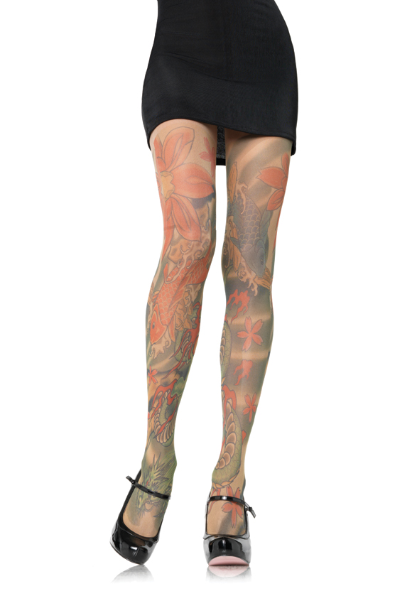 Pantyhose public glasses tattoo