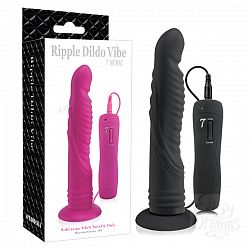 Черный вибратор на присоске 7 Mode Ripple Dildo - 15 см. Черный вибратор на присоске 7 Mode Ripple Dildo - 15 см.