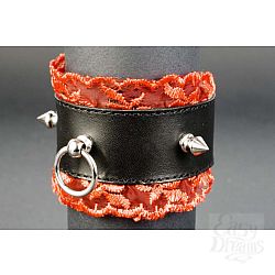  Чёрно-красный подшитый запястник  Готика-1 