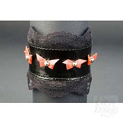 Подшитый чёрный запястник Готика-4 с бантиками Подшитый чёрный запястник Готика-4 с бантиками