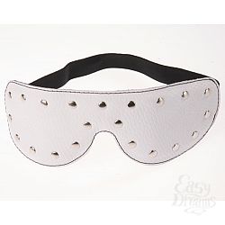 Белая кожаная маска на глаза с заклепками Белая кожаная маска на глаза с заклепками