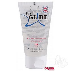 Смазка на водной основе JUSTGLIDE со вкусом клубники - 50 мл. Смазка на водной основе JUSTGLIDE со вкусом клубники - 50 мл.