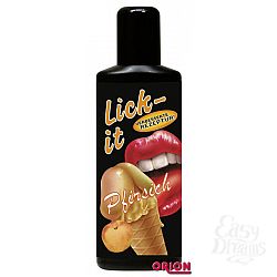 Съедобная смазка Lick It со вкусом персика - 100 мл. Съедобная смазка Lick It со вкусом персика - 100 мл.