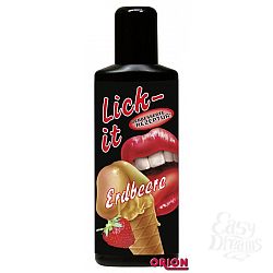 Съедобная смазка Lick It со вкусом земляники - 50 мл. Съедобная смазка Lick It со вкусом земляники - 50 мл.