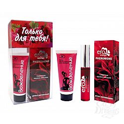 Подарочный набор для женщин: возбуждающий крем и духи с феромонами Подарочный набор для женщин: возбуждающий крем и духи с феромонами