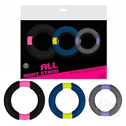 Набор из 3 разноцветных колец All night stand Набор из 3 разноцветных колец All night stand