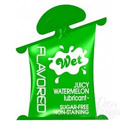 Лубрикант Wet Flavored Juicy Watermelon с ароматом арбуза - 10 мл. Лубрикант Wet Flavored Juicy Watermelon с ароматом арбуза - 10 мл.