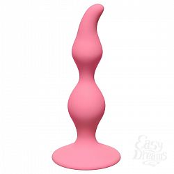  Розовая анальная пробка Curved Anal Plug Pink - 12,5 см.