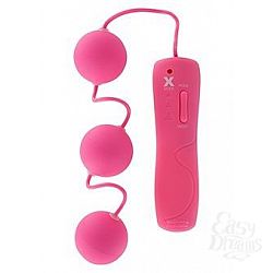 Три розовых вагинальных шарика с вибрацией и выносным пультом управления Три розовых вагинальных шарика с вибрацией и выносным пультом управления